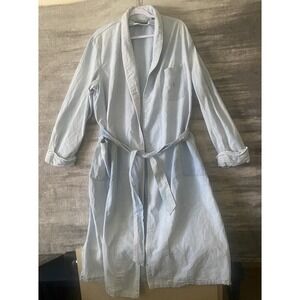 Men's Cotton Polo Ralph Lauren Blue Chambray Robe. Pony. L/XL